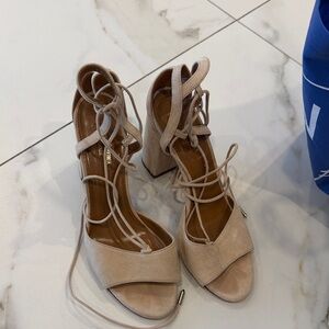 Aquazzura Nude Strappy Heels